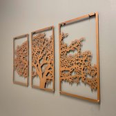 Bronzen Metalen wanddecoratie Tree Brons - 159x95 cm