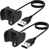 Pack de 2 - Case2go - Câble de charge adapté pour Fitbit Charge 3 - Câble USB - 1,0 mètre - Zwart