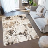 Tapiso Breeze Vloerkleed Beige Bruin Wit Modern Woonkamer Slaapkamer Tapijt Maat- 160x230