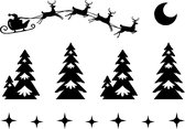 Kerst raamstickers - Kerstbomen en slee - 2 stuks - Kerst decoratie