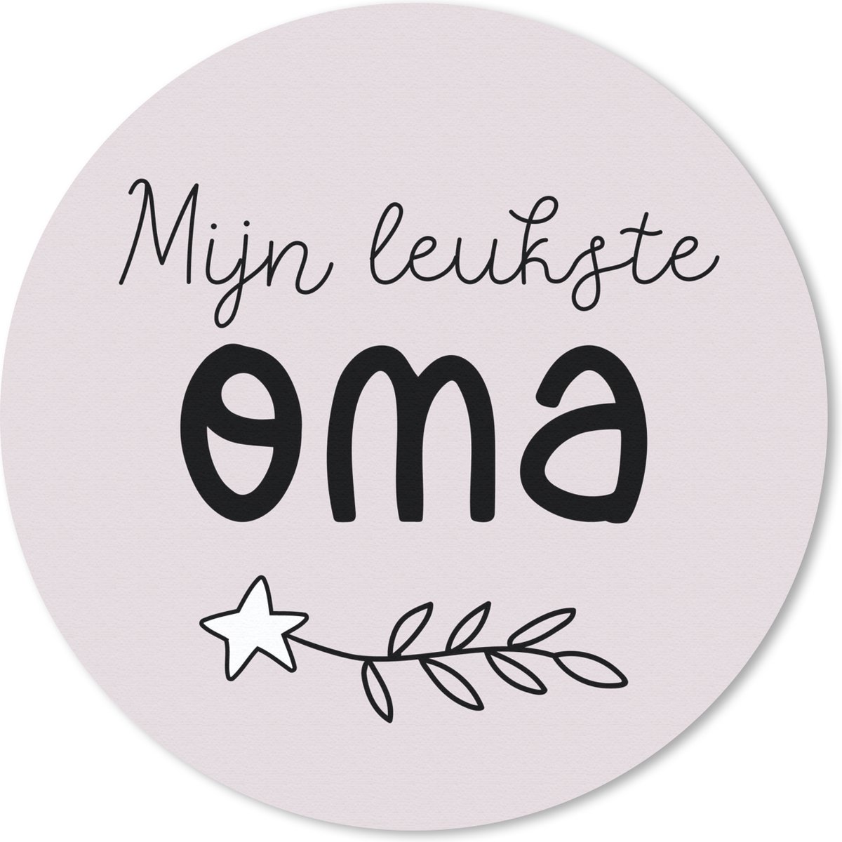 Muismat rond 30x30 cm - Mousepad Oma - Tekst - Lila - Ronde muismatten