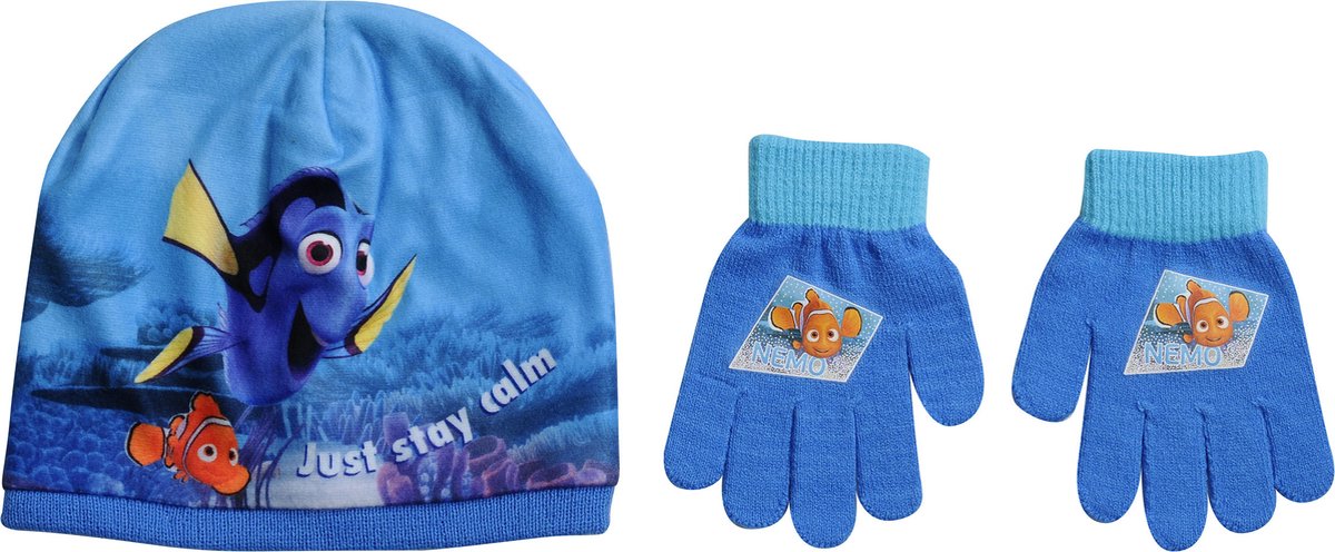 Disney Winterset Nemo Acryl/polyester Blauw 2-delig One-size