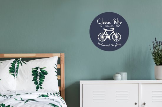WallCircle - Peinture - Texte Vélo Vintage - Multicolore - 30 X 30 Cm