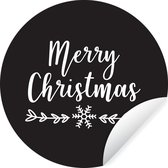 Citation de Noël Joyeux Noël sur fond noir Sticker papier peint cercle mural - ⌀ 120 cm - peinture ronde - cercle papier peint - cercle mural - cercle vivant - autocollant & découpe ronde