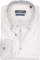 Ledub overhemd modern fit overhemd - twill - wit (dessin contrast) - Strijkvrij - Boordmaat: 38