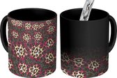 Magische Mok - Foto op Warmte Mok - Panterprint - Patroon - Paars - Geel - 350 ML