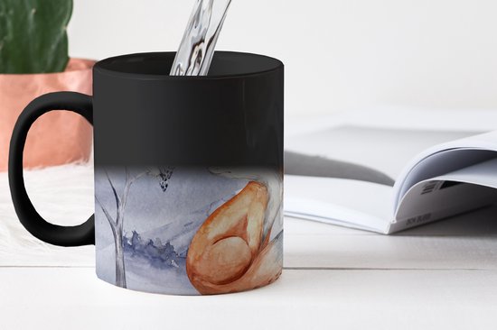 Magic Mug - Photo Heat Mug - Hiver - Hibou - Renard - Cerf - 350 ML