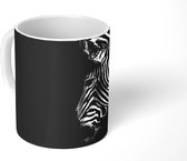 Mok - Koffiemok - Zebra - Wilde dieren - Zwart - Mokken - 350 ML - Beker - Koffiemokken - Theemok