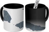 Magische Mok - Foto op Warmte Mok - Samoa tekening kaart met vlag - 350 ML