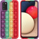 iMoshion Pop It Fidget Toy - Pop It hoesje voor de Samsung Galaxy A02s - Rainbow