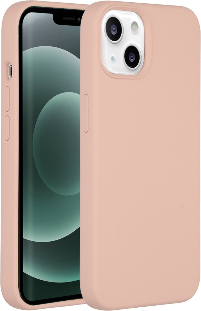 Accezz Hoesje Geschikt voor iPhone 13 Mini Hoesje Siliconen - Accezz Liquid Silicone Backcover - Roze