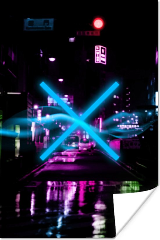 Game Poster - Game - Neon - Gaming - Abstract - 20x30 cm - Verjaardag cadeau tiener