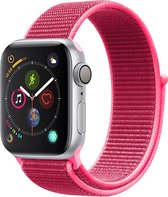 Nylon bandje - 42/44mm - Series 1 2 3 4 5 6 SE - M/L - Roze / Rood - Geschikt voor Apple Watch