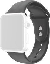 By Qubix Siliconen sportbandje - Donkergrijs - Dubbele druksluiting - Geschikt voor Apple Watch 42mm - 44mm - 45mm - Ultra - 49mm - Compatible Apple