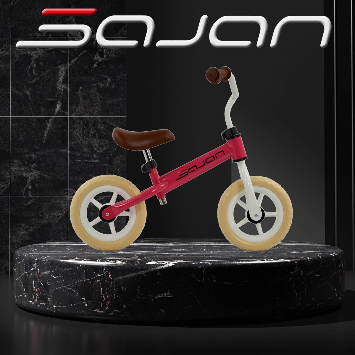 Sajan Loopfiets - Wit-Roze - Balance bike - Speelgoed — afbeelding 4