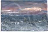 Kussenhoes 60x40 cm - Winters berglandschap - Katoen / Polyester - Voor Binnen