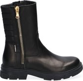 Braqeez 421710-589 Meisjes Biker Boots - Zwart - Leer - Ritssluiting