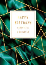 Kaart - Gold Rush - Happy birthday, party like a rockstar - GLD038