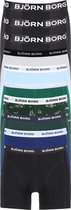 Björn Borg boxershorts Essential en Performance  (10-pack) - stretchkatoen en microfiber - heren boxers normale lengte - zwart - blauw groen en wit -  Maat: L