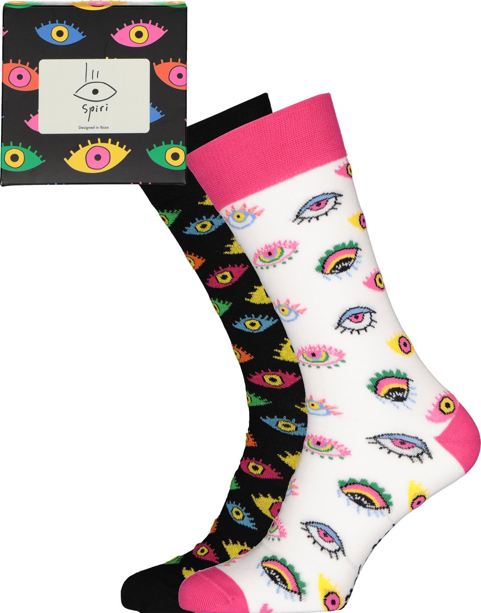 Spiri Ibiza Socks Lollipop Gift Box - unisex sokken (2-pack) - Maat: 41-46