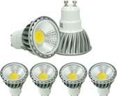 ECD Germany 4-pack 6W GU10 LED Spot - vervangt 30W halogeen - 220-240V - 60° stralingshoek - 386 lumen - 4000K neutraal wit - lamp spotlight lamp