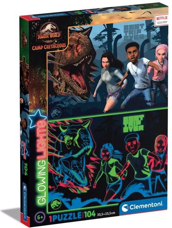 Clementoni Jurassic World Puzzle – 104 Teile, 48,5 X 33,5 Cm, Für Kinder, Mit Dino-Motiven