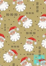Kerst Kadopapier Santa Kraftpapier- Breedte 40 cm - m lang - Breedte 40  cm