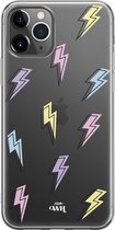 Thunder Colors - iPhone Transparant Case - Transparant hoesje geschikt voor de iPhone 12 Pro hoesje - Doorzichtig hoesje geschikt voor iPhone 12 Pro case - Shockproof hoesje Thunde