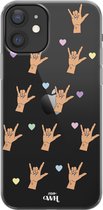 xoxo Wildhearts case voor iPhone 12 - Rock Hands Nude - xoxo Wildhearts Transparant Case