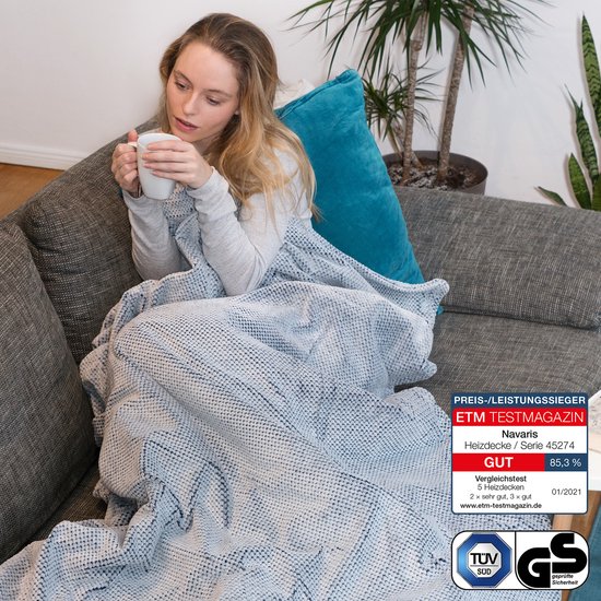 Navaris XXL warmtedeken voor 2 personen - Elektrische deken met 3 standen  en timer -... | bol.com