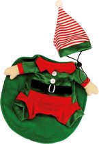 Croci - XMAS ELF DRESS - Kerstelf kostuum voor hond en kat  - Ruglente: 25 cm