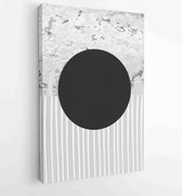 Zwart-wit abstracte muurkunst achtergrond vector 4 - Moderne schilderijen – Verticaal – 1909205698 - 40-30 Vertical