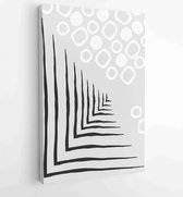 Zwart-wit abstracte muurkunst achtergrond vector 1 - Moderne schilderijen – Verticaal – 1909205701 - 115*75 Vertical