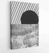 Zwart-wit abstracte muurkunst achtergrond vector 3 - Moderne schilderijen – Verticaal – 1909205698 - 50*40 Vertical