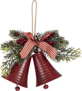 Clayre & Eef Kersthanger 23x8x18 cm Rood Ijzer Kerstdecoratie