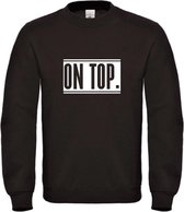 Wintersport sweater zwart S - On Top - wit - soBAD. | Foute apres ski outfit | kleding | verkleedkleren | wintersporttruien | wintersport dames en heren