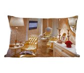 Sierkussens - Kussen - Woonkamer in een gouden huis - 50x30 cm - Kussen van katoen
