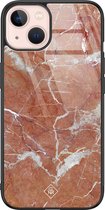 iPhone 13 hoesje glass - Marble sunkissed | Apple iPhone 13  case | Hardcase backcover zwart