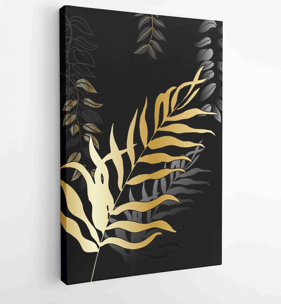 Luxe gouden behang. Zwarte en gouden abstracte achtergrond 1 - Moderne schilderijen – Verticaal – 1932245417 - 40-30 Vertical
