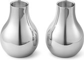 Georg Jensen 2 kandelaars Cafu gepolijst rvs 7,6 cm