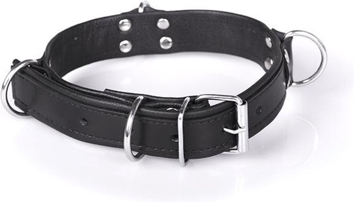 Goedkoopste Deluxe Bondage Collar - zwart