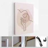 Moderne abstracte kunst organische illustratie. Set van esthetische bauhaus schilderij kunst aan de muur voor huisdecoratie met enkele lijn - Modern Art Canvas - Verticaal - 1980515900