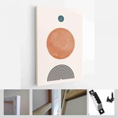 Een trendy set van abstracte handgeschilderde illustraties voor wanddecoratie, Social Media Banner, Brochure Cover Design of ansichtkaart achtergrond - Modern Art Canvas - verticaa