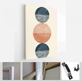 Halverwege de eeuw modern design. Een trendy set van abstracte handgeschilderde illustraties voor wanddecoratie, Social Media Banner, Brochure Cover Design - Modern Art Canvas - verticaal - 1