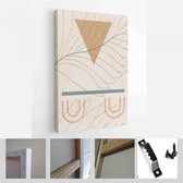 Halverwege de eeuw modern design. Een trendy set van abstracte handgeschilderde illustraties voor wanddecoratie, Social Media Banner, Brochure Cover Design - Modern Art Canvas - ve