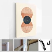 Halverwege de eeuw modern design. Een trendy set van abstracte handgeschilderde illustraties voor wanddecoratie, Social Media Banner, Brochure Cover Design - Modern Art Canvas - ve