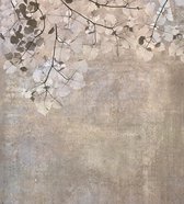 Fotobehang - Beige Leaves Abstract 225x250cm - Vliesbehang