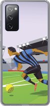 Geschikt voor Samsung Galaxy S20 FE hoesje - Een illustratie van spelers die voetballen in een stadion - Jongetje - Meisjes - Kinderen - Siliconen Telefoonhoesje