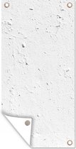 Tuinposter Muur - Wit - Verf - 40x80 cm - Wanddecoratie Buiten - Tuinposter - Tuindoek - Schuttingposter - Tuinschilderij