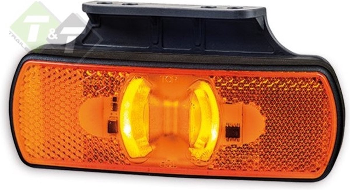 Zijmarkeringslamp met houder, Contourlamp oranje, 12 tot 24 volt, Led , Zijlamp